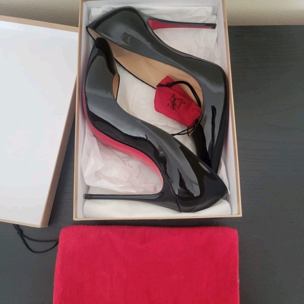 Christian Louboutin Black Patent Heels with Red Soles